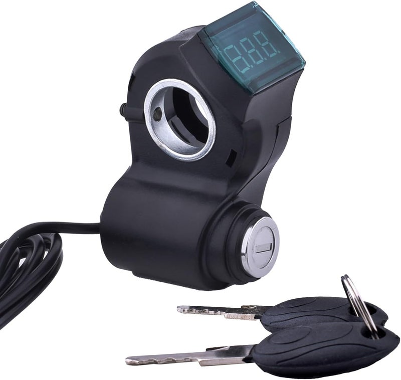 Chokayaky Universal ebike Ignition Switch with Key 12V-96V ebike Throttle with Key and Display 3 Wires Bike Key Ignition Electric Scooter Key Switch ebike Accessories ebike Key Ignition - Image 1